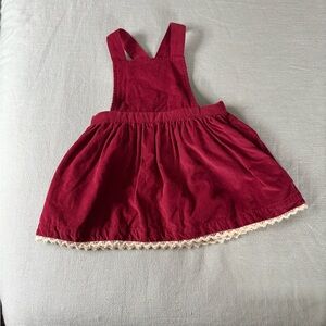 Burgundy Cotton Corduroy Pinafore Dress 2Y